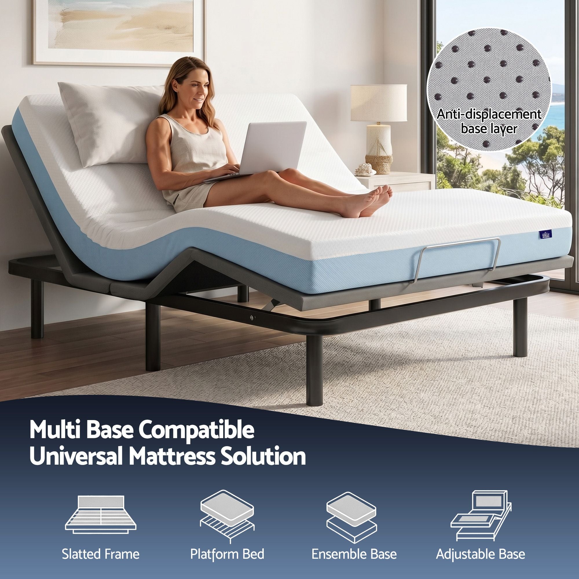 22cm Cooling Gel Memory Foam Mattress Queen Medium Firm