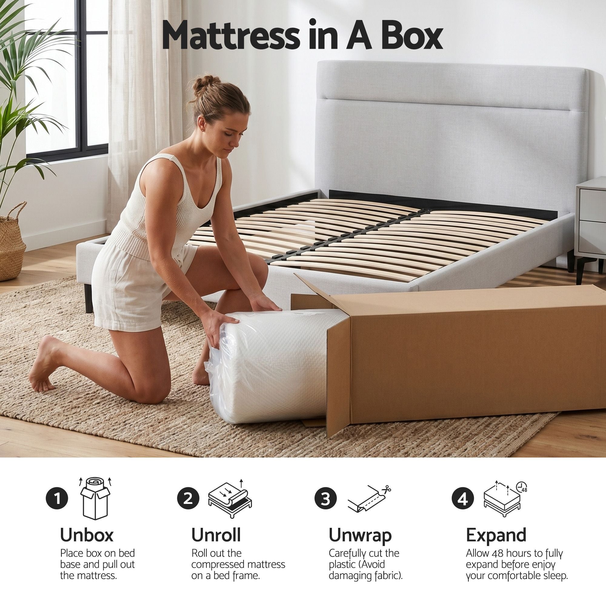 22cm Cooling Gel Memory Foam Mattress Queen Medium Firm