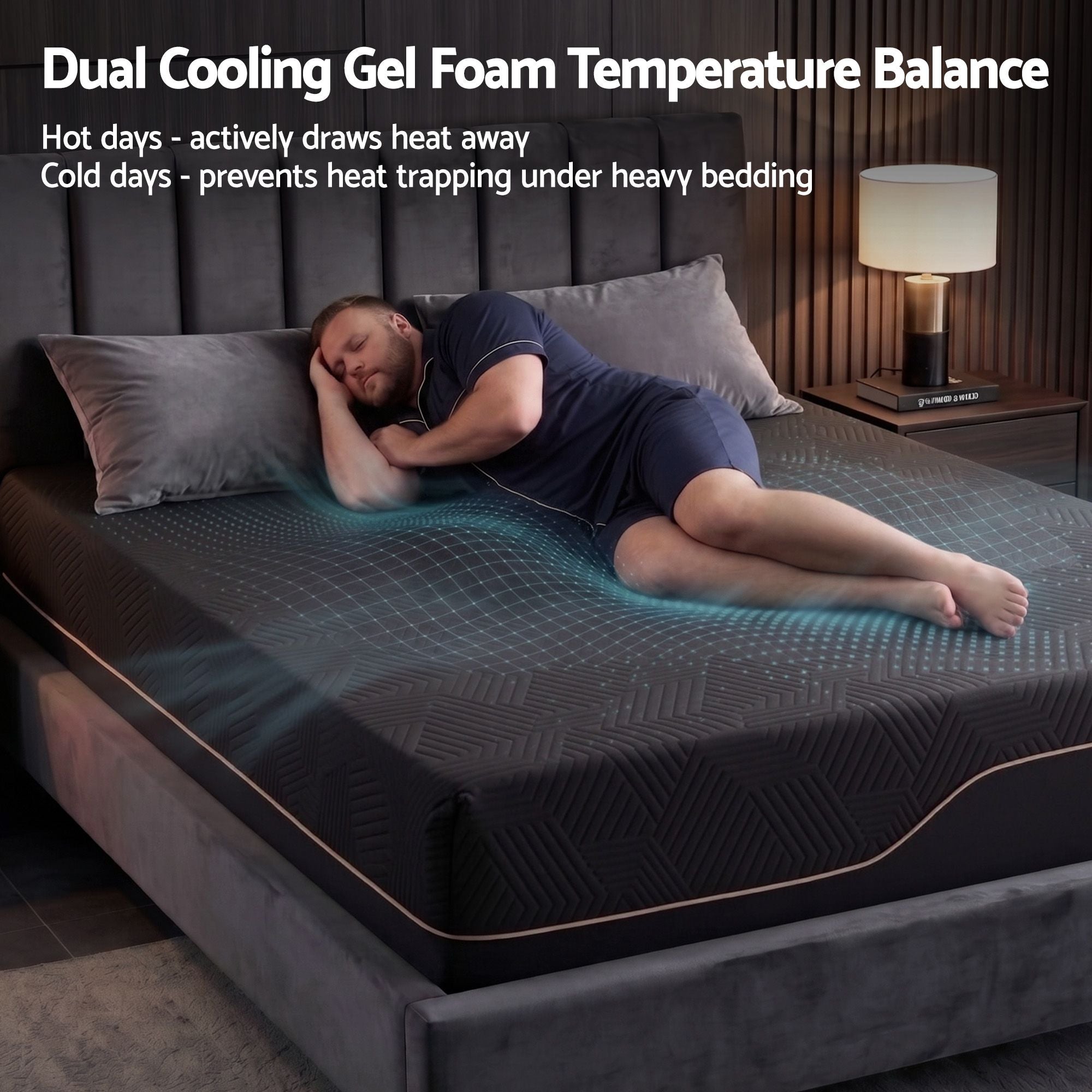 Double Cooling Memory Foam Mattress Medium Firm with Gel Comfort 30cm