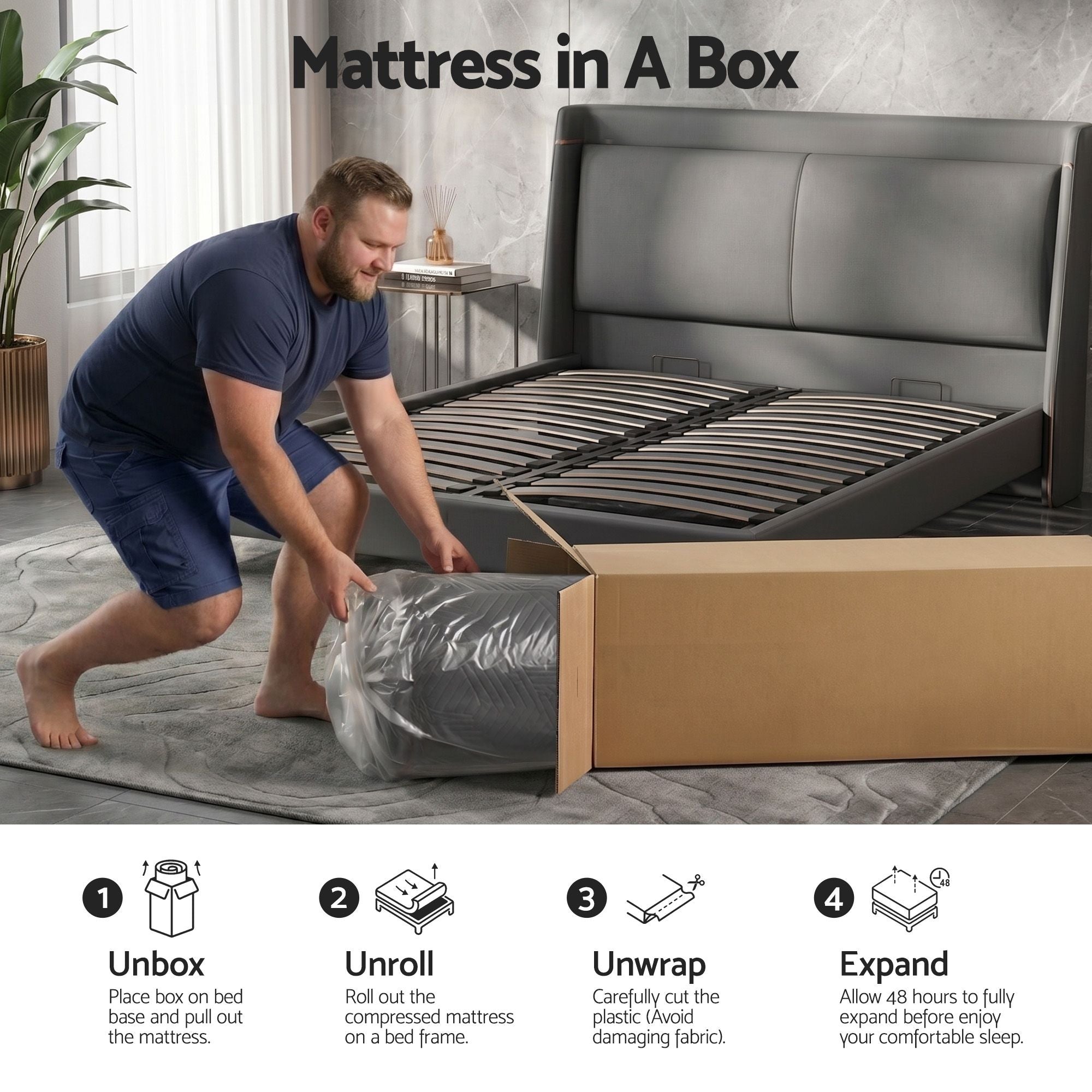 Double Cooling Memory Foam Mattress Medium Firm with Gel Comfort 30cm