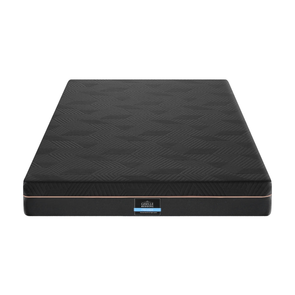 18cm Memory Foam Mattress Green Tea Foam Cool Gel Foam Mattresses King Single in black with textured top and label on white background