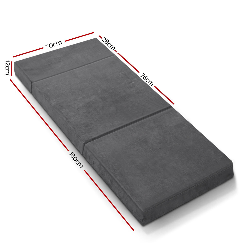 Folding Foam Portable Mattress Grey