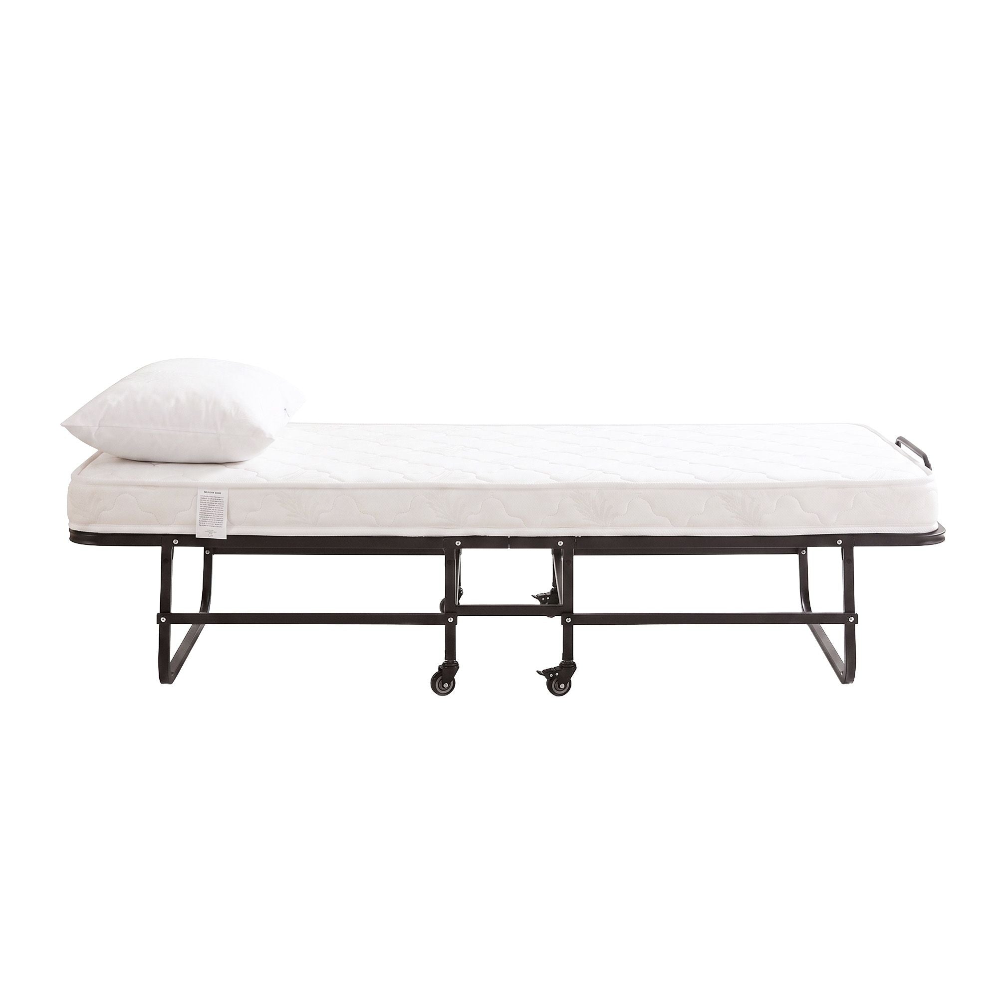 Folding Bed with Mattress, Portable Rollaway 150kg Capacity 190CM