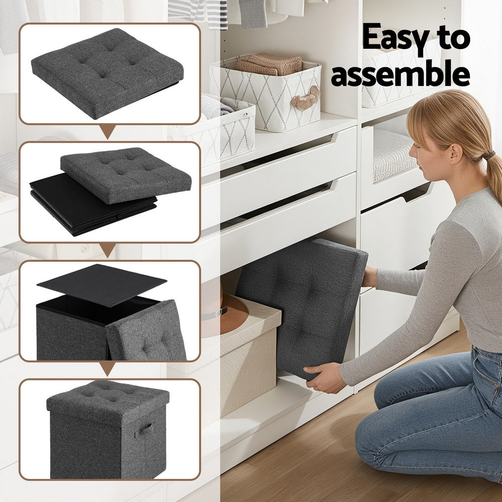 Storage Ottoman Rest Foot Stool Foldable