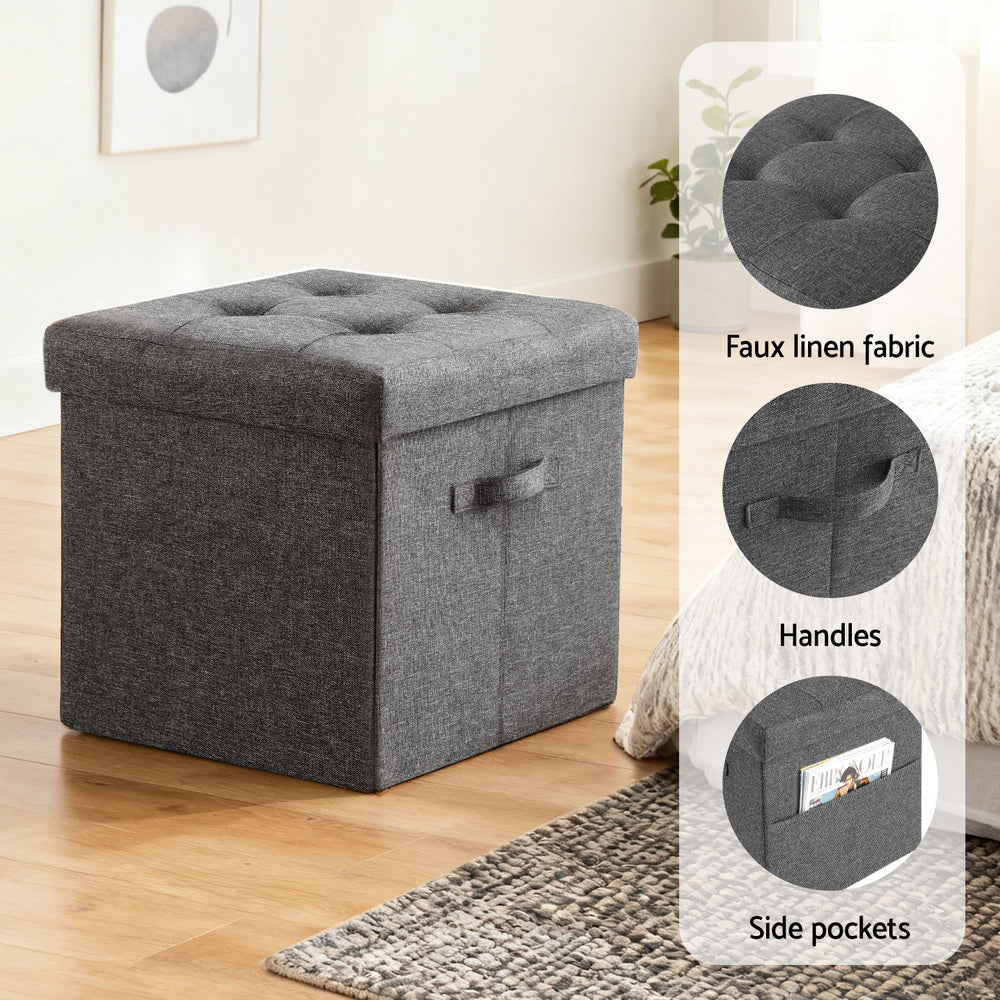 Storage Ottoman Rest Foot Stool Foldable