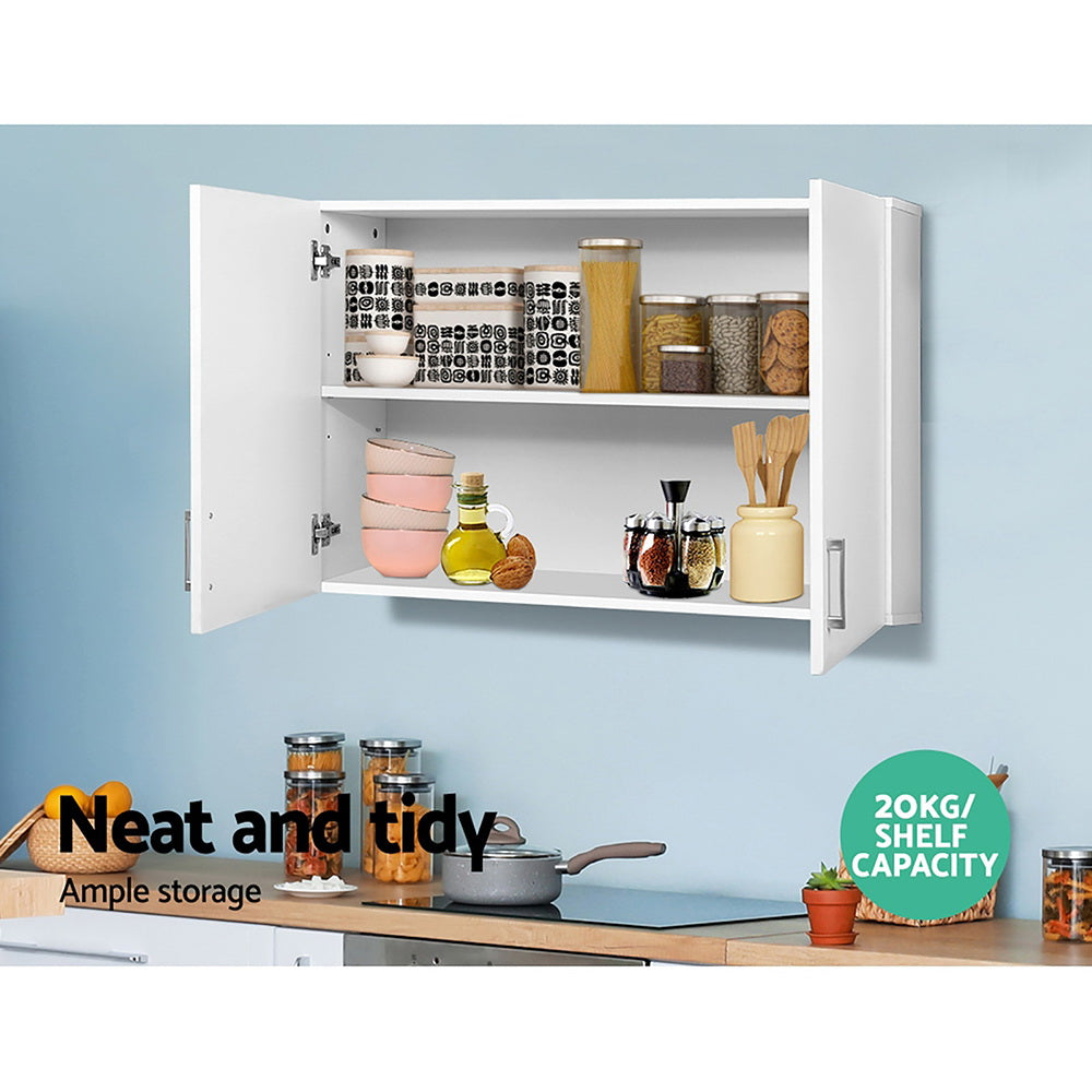 Bathroom Storage Cabinets 900mm Wall Mounted Medicine Cabinet Cupboard with open doors showing organized kitchen items inside