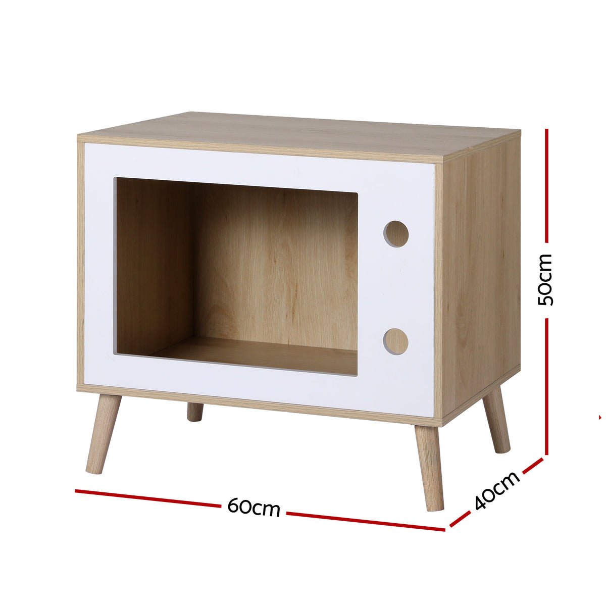 Cat Nest Bedside Table 60cm Solid Wood