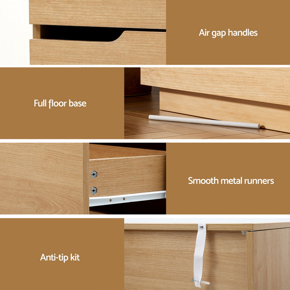 6 Chest of Drawers Dresser Table Pine