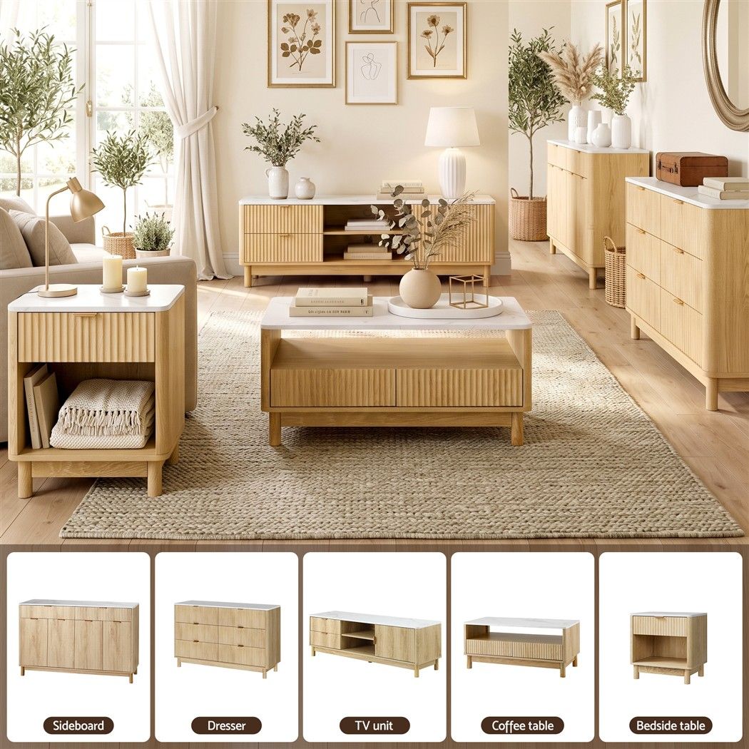 2X Bedside Table Nightstand 1 Drawer Shelves Pine