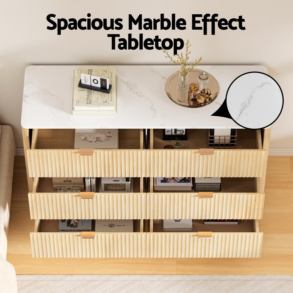 6 Chest of Drawers Dresser Table Pine