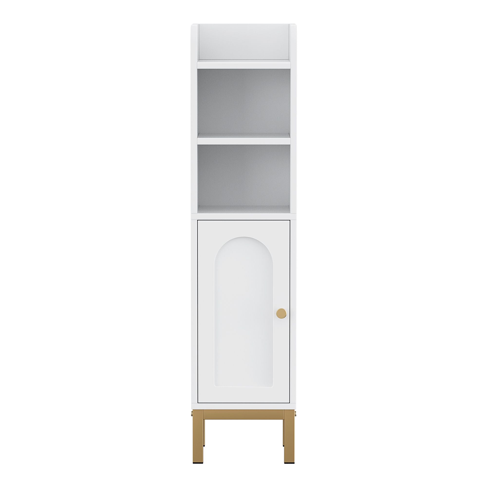 2X Bathroom Corner Storage Cabinets with Adjustable Shelves and Door - White