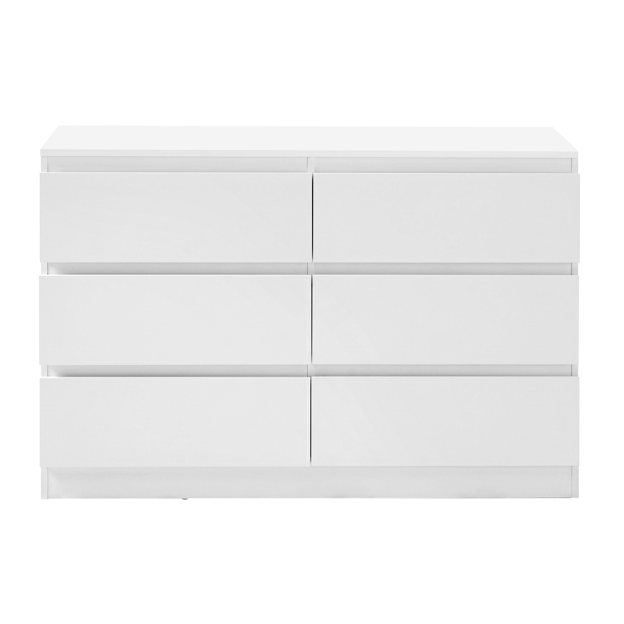 6 Chest of Drawers Lowboy White