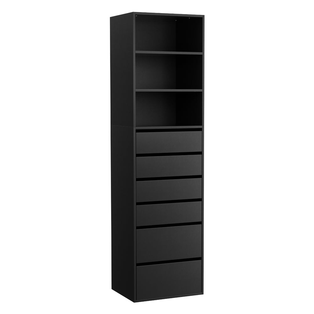 6 Chest of Drawers Tallboy Cabinet Black