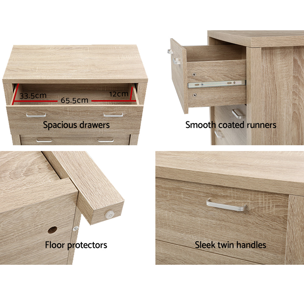 Maxi 5-drawer Tallboy Oak