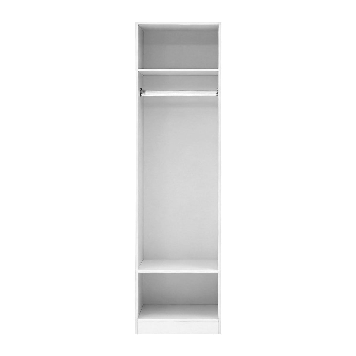 2-Piece Wardrobe Clothes Closet with Shelves and Hanging Rod - White