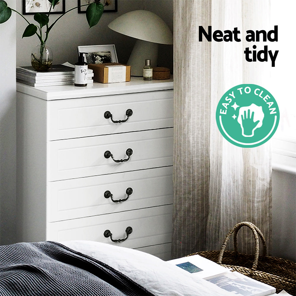 Tallboy 5 Drawers Storage Cabinet White