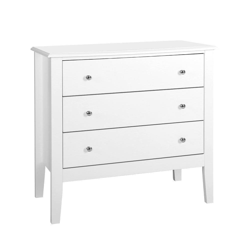 Chest of 3 Drawers Storage Cabinet White