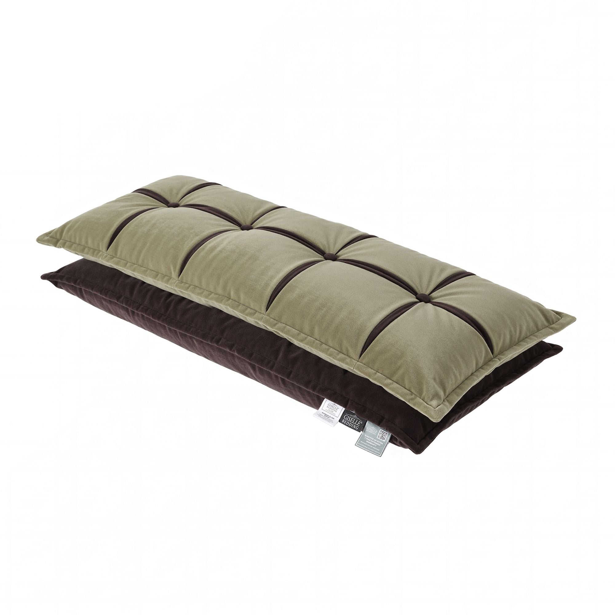 Headboard Pillow with Double-Layer Storage Wedge Reading Backrest with Adjustable Filling, Chenille Bed Rest Cushion for Daybed, Dorm, and RV Double