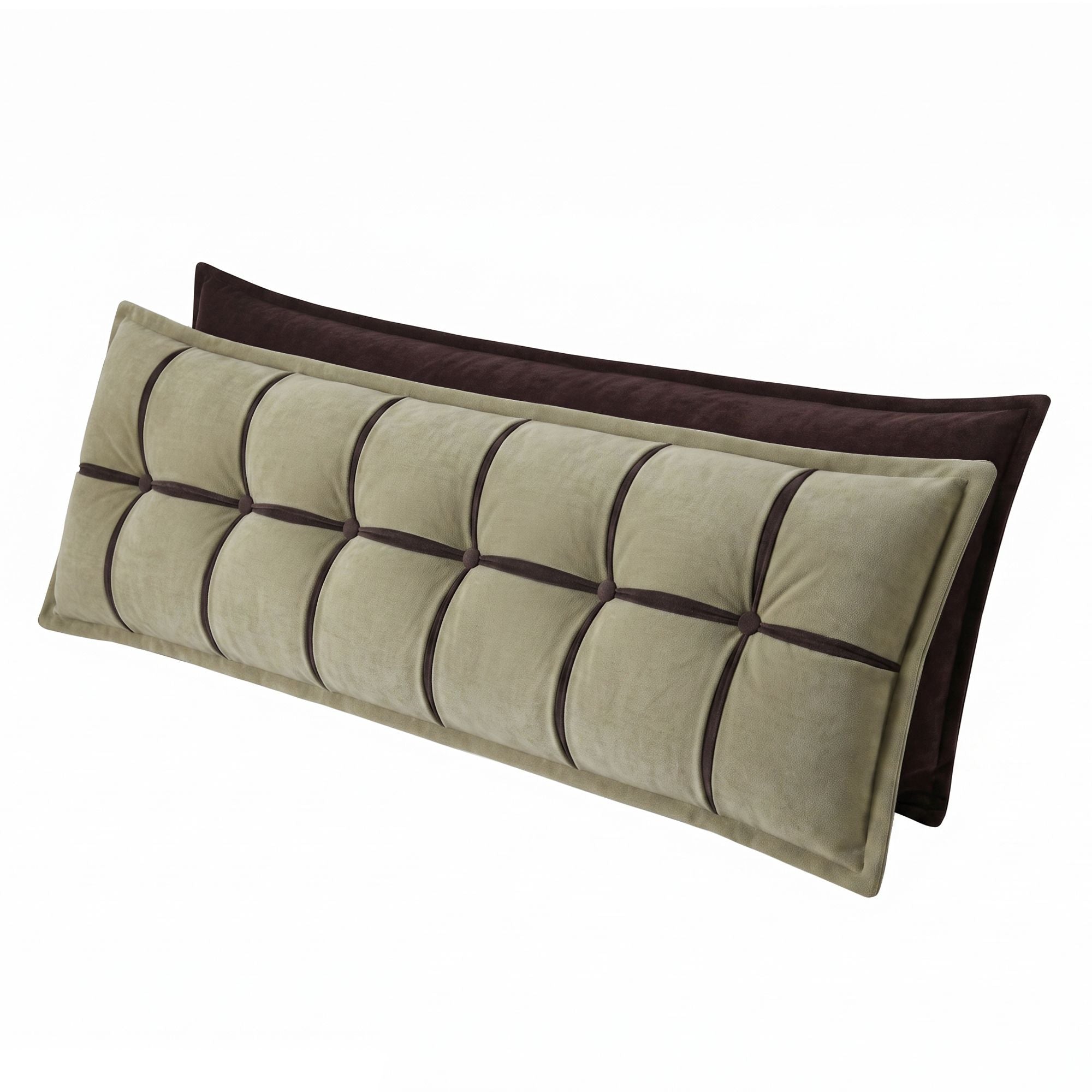 Headboard Pillow with Double-Layer Storage Wedge Reading Backrest with Adjustable Filling, Chenille Bed Rest Cushion for Daybed, Dorm, and RV King