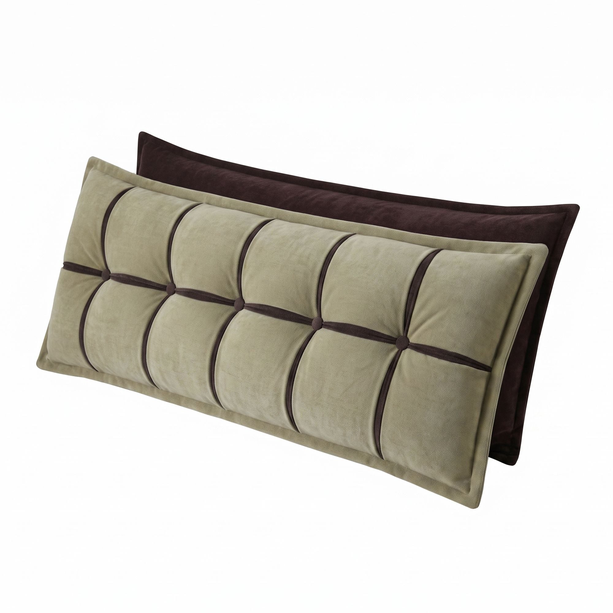 Headboard Pillow with Double-Layer Storage Wedge Reading Backrest with Adjustable Filling, Chenille Bed Rest Cushion for Daybed, Dorm, and RV Queen