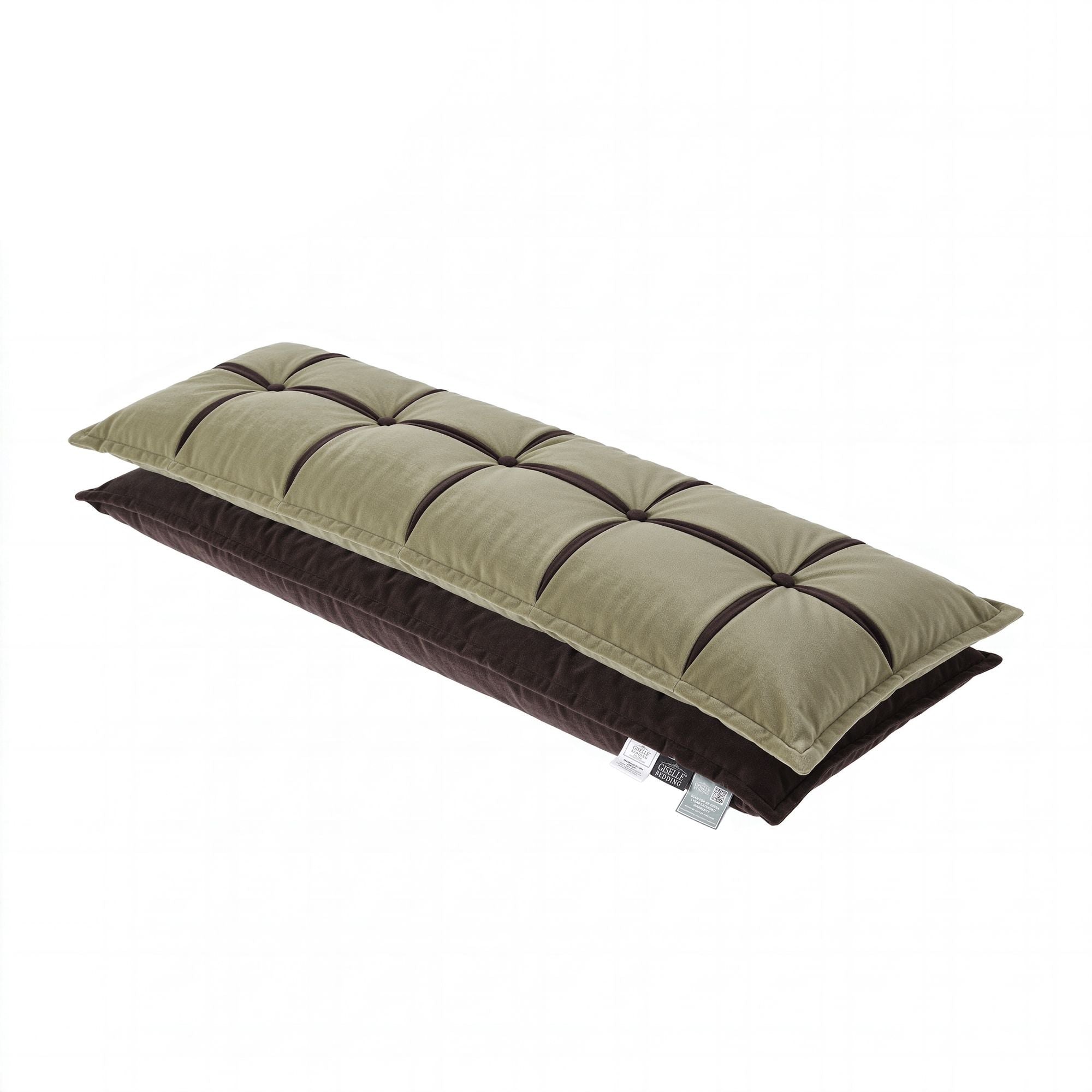 Headboard Pillow with Double-Layer Storage Wedge Reading Backrest with Adjustable Filling, Chenille Bed Rest Cushion for Daybed, Dorm, and RV Queen