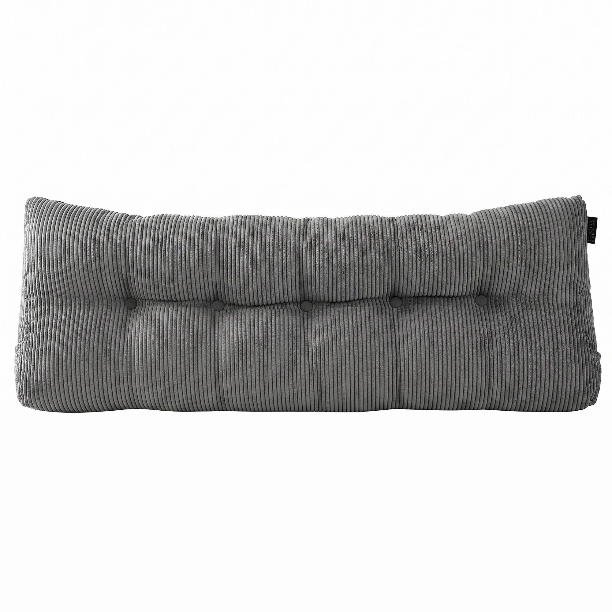 Headboard Pillow for Sitting in Bed, Upgraded Shredded Foam Reading Wedge Cushion for Lumbar Support, 320g Corduroy Backrest with Side Pockets for Dorm Daybed, Queen