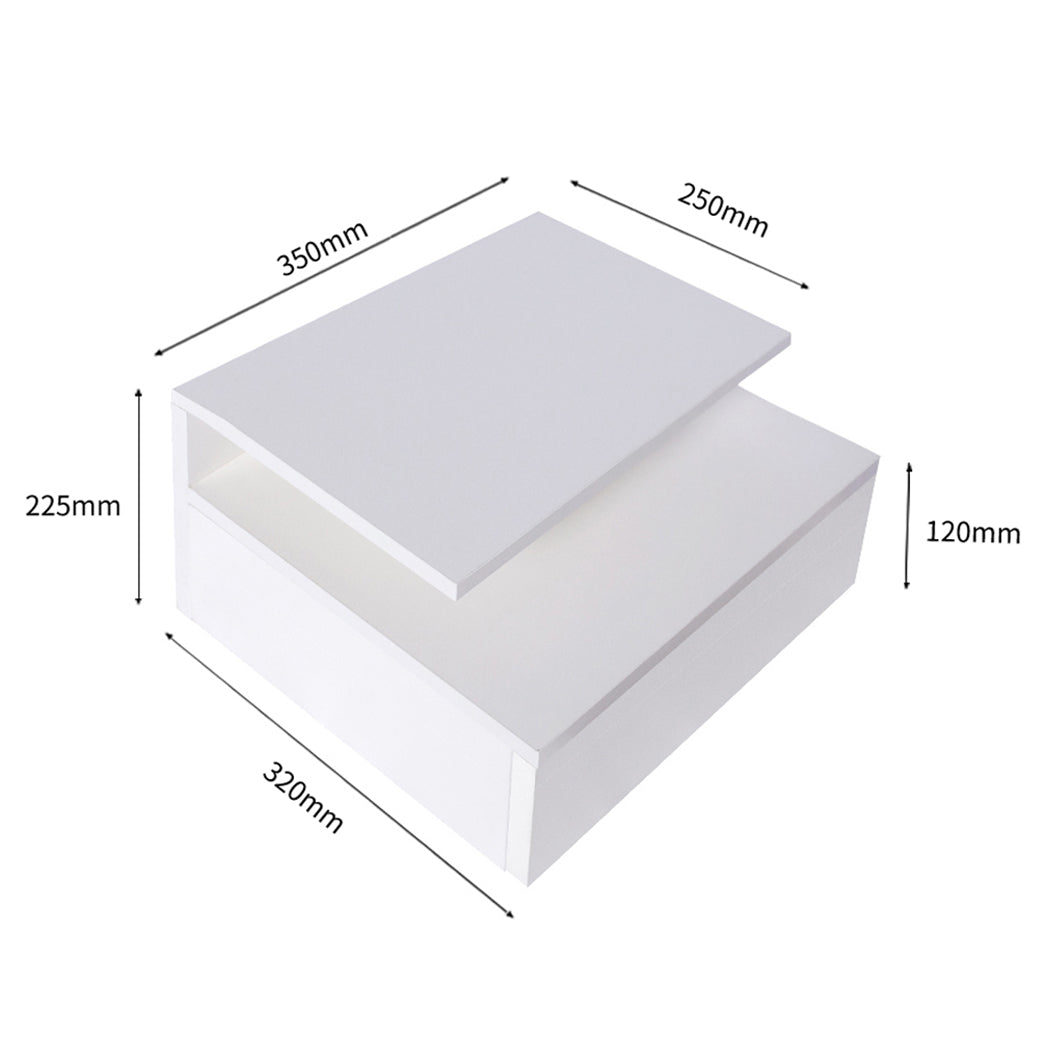 Levede 2x Bedside Tables Side Table White-1910113068977885186
