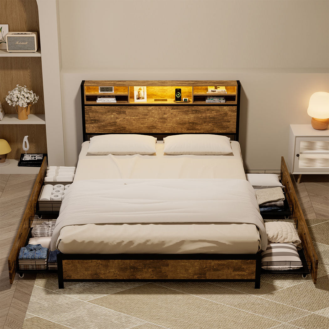 Levede bed frame queen-1973193466980732934