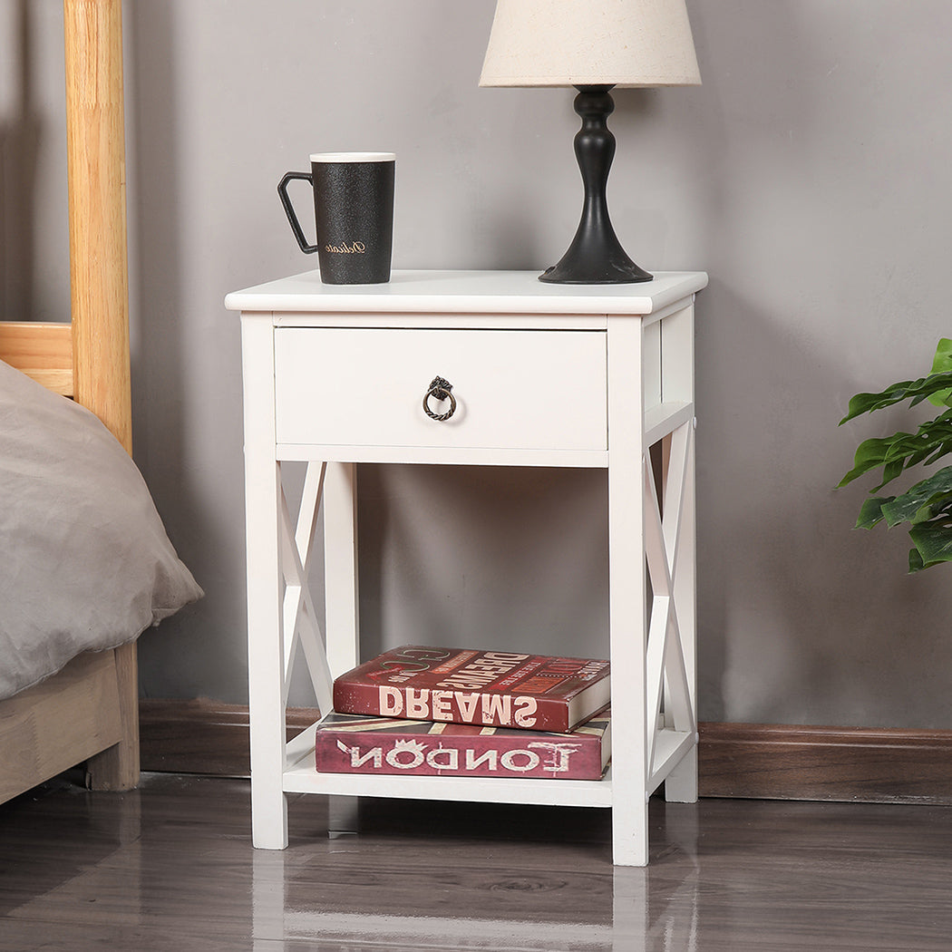 Levede 2x Bedside Tables Drawers Side-1954802691297382407