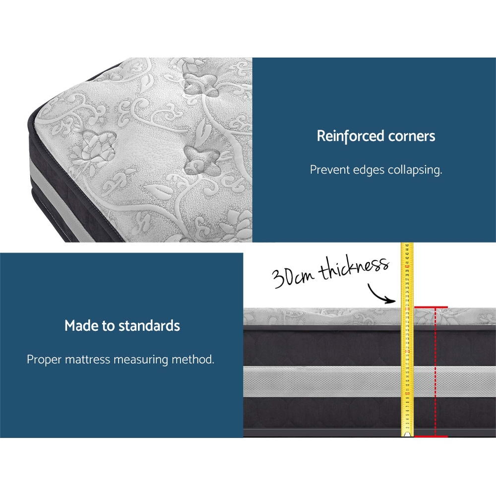 Lotus Tight Top Pocket Spring Mattress 30cm Thick - Queen