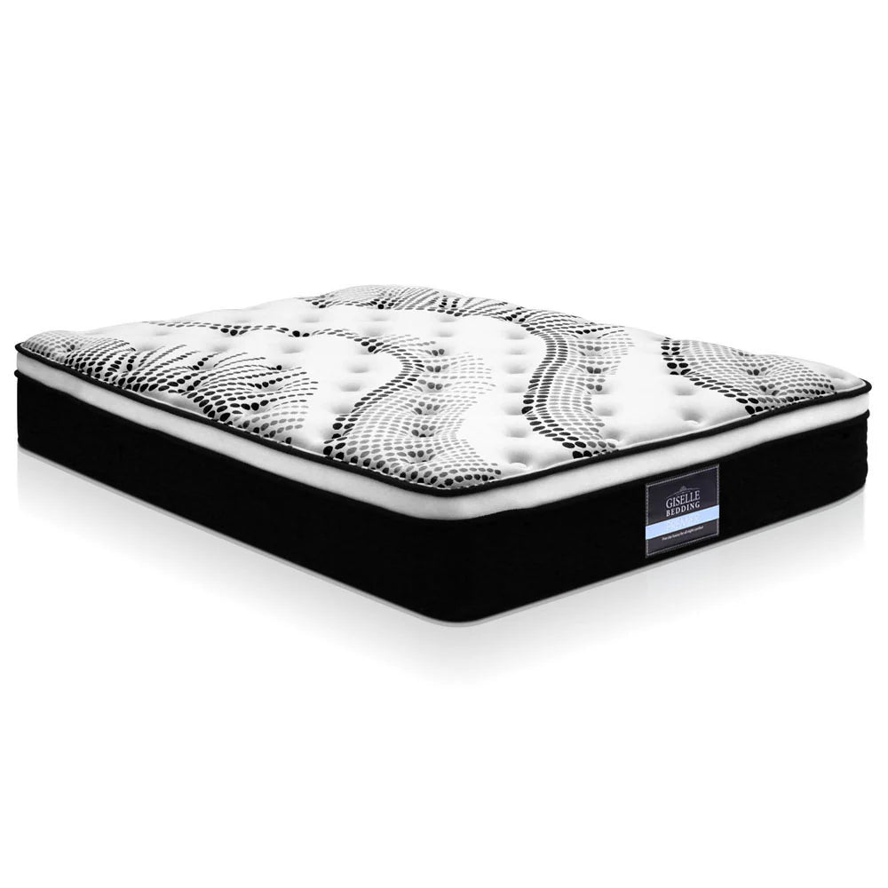 Queen Comfort Package | Como Series Euro Top Mattress (Medium Firm), Deluxe Pillowtop Topper, 2 Deluxe & 2 Cooling Pillows