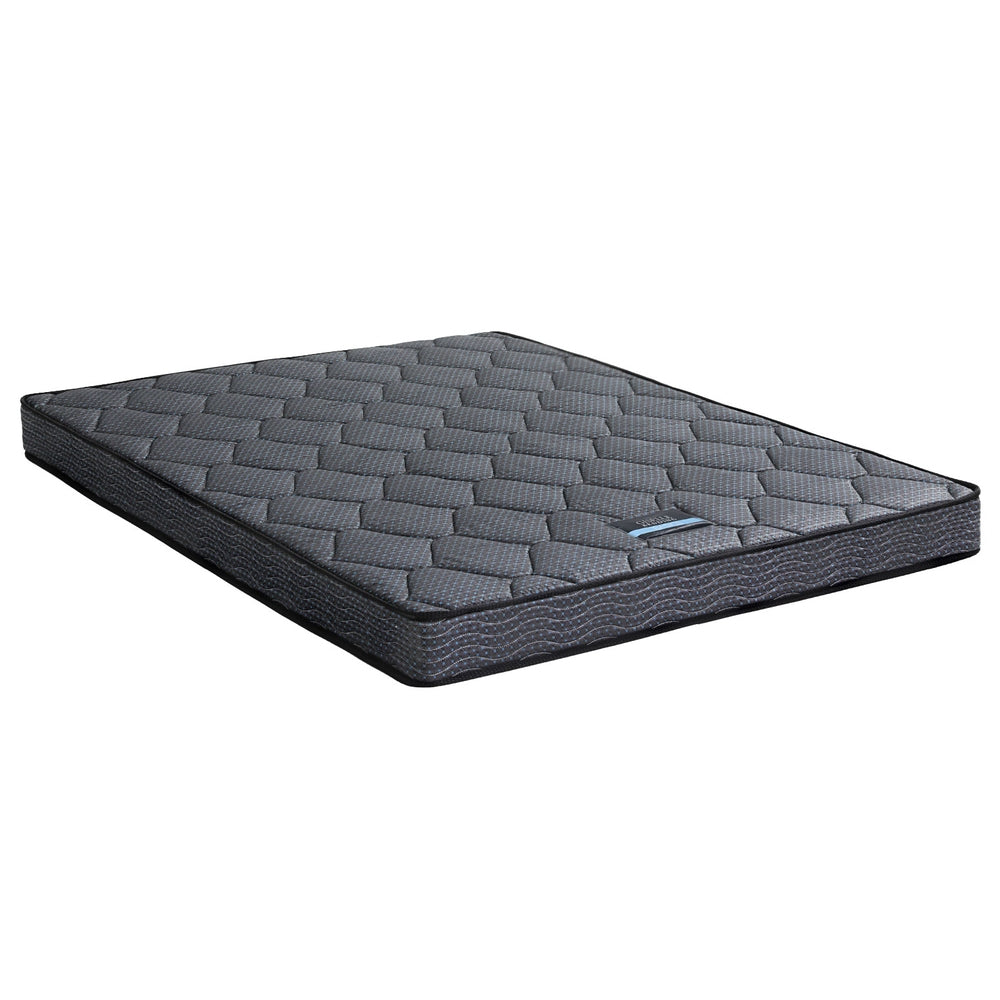 Serena Series Bonnell Spring Mattress 16cm Thick - Double in gray with quilted surface, medium firm support from Bedzy.