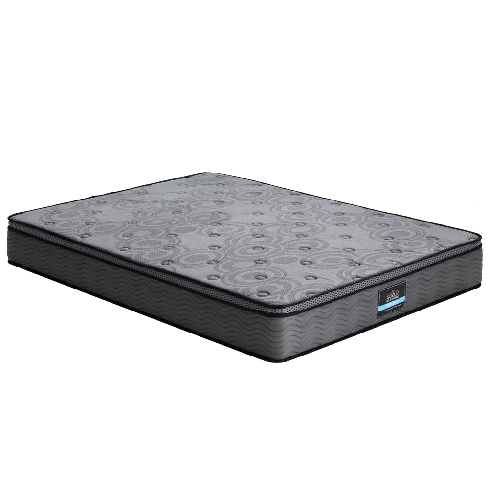 Reverie Series Euro Top Mattress 26cm Thick - Queen in gray with patterned surface and medium firm support for bedroom furniture