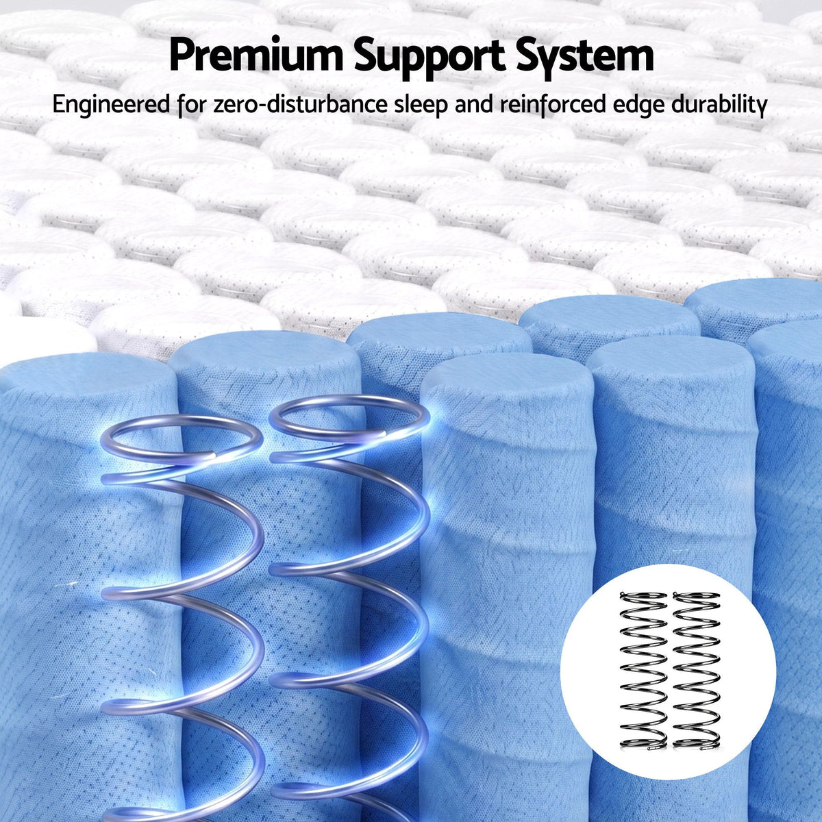25cm King Hybrid Mattress with Soft Knitted Fabric and Gel Foam Edge Support - White