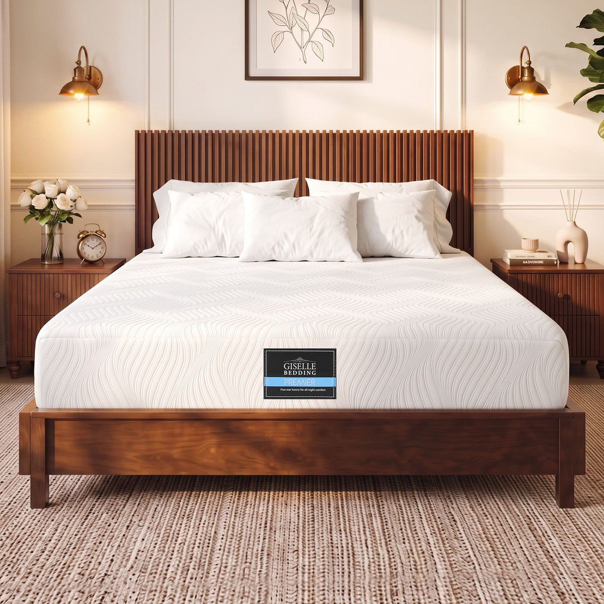 25cm King Hybrid Mattress with Soft Knitted Fabric and Gel Foam Edge Support - White