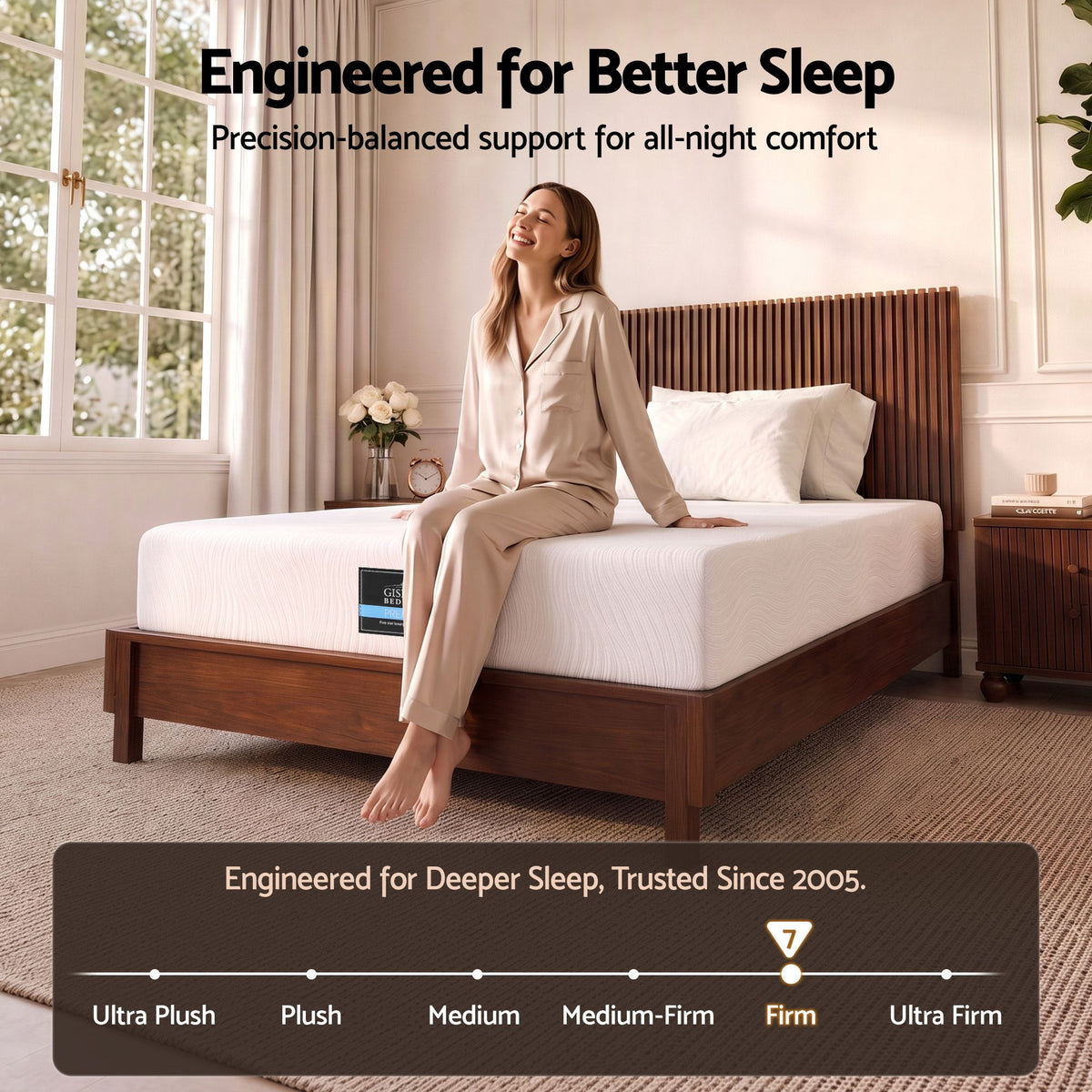 25cm King Single Hybrid Mattress with Gel Foam and Edge Support - White