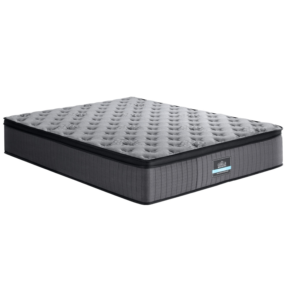 Solene Series Euro Top Mattress 34cm Thick - Double in gray with quilted top and medium-firm support for bedroom furniture.