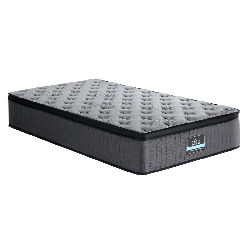 Solene Series Euro Top Mattress 34cm Thick - Single in gray with plush textured surface and medium-firm support
