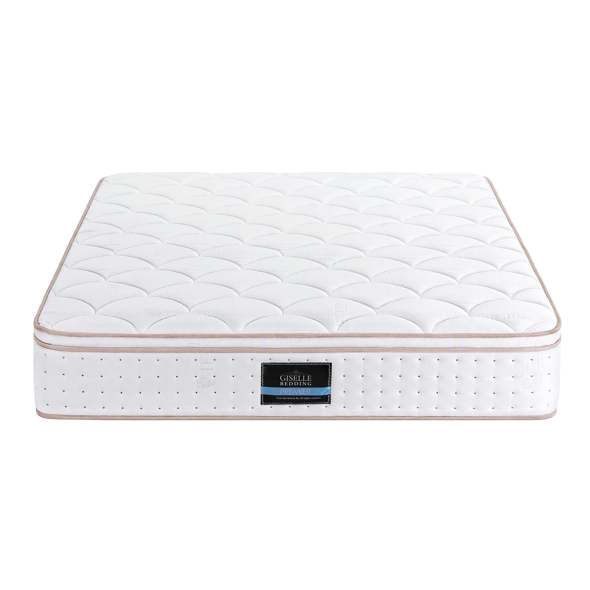 30cm King Spring Mattress with 5-Zone Firm Back Support and Tencel Cover - White