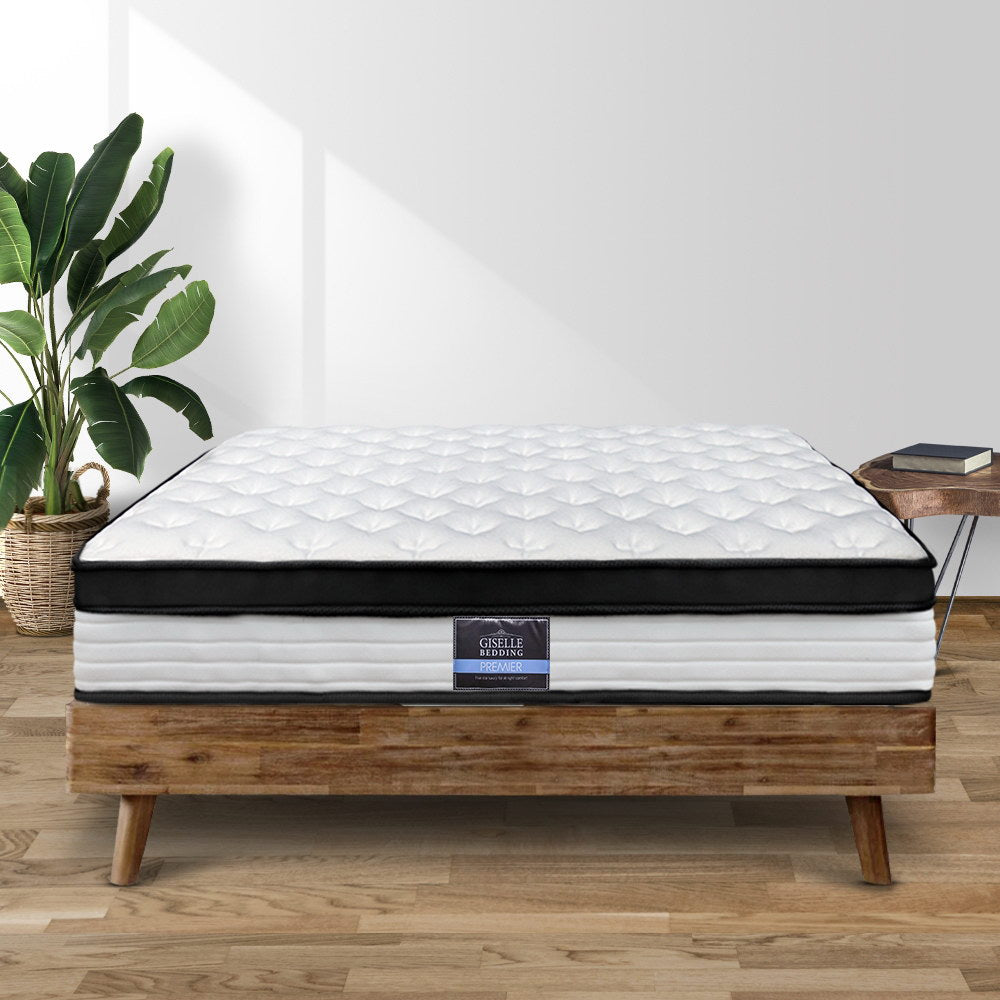 Queen Package | Hush Velvet Bed Frame Black & Serenity Euro Top Mattress (Medium Firm)