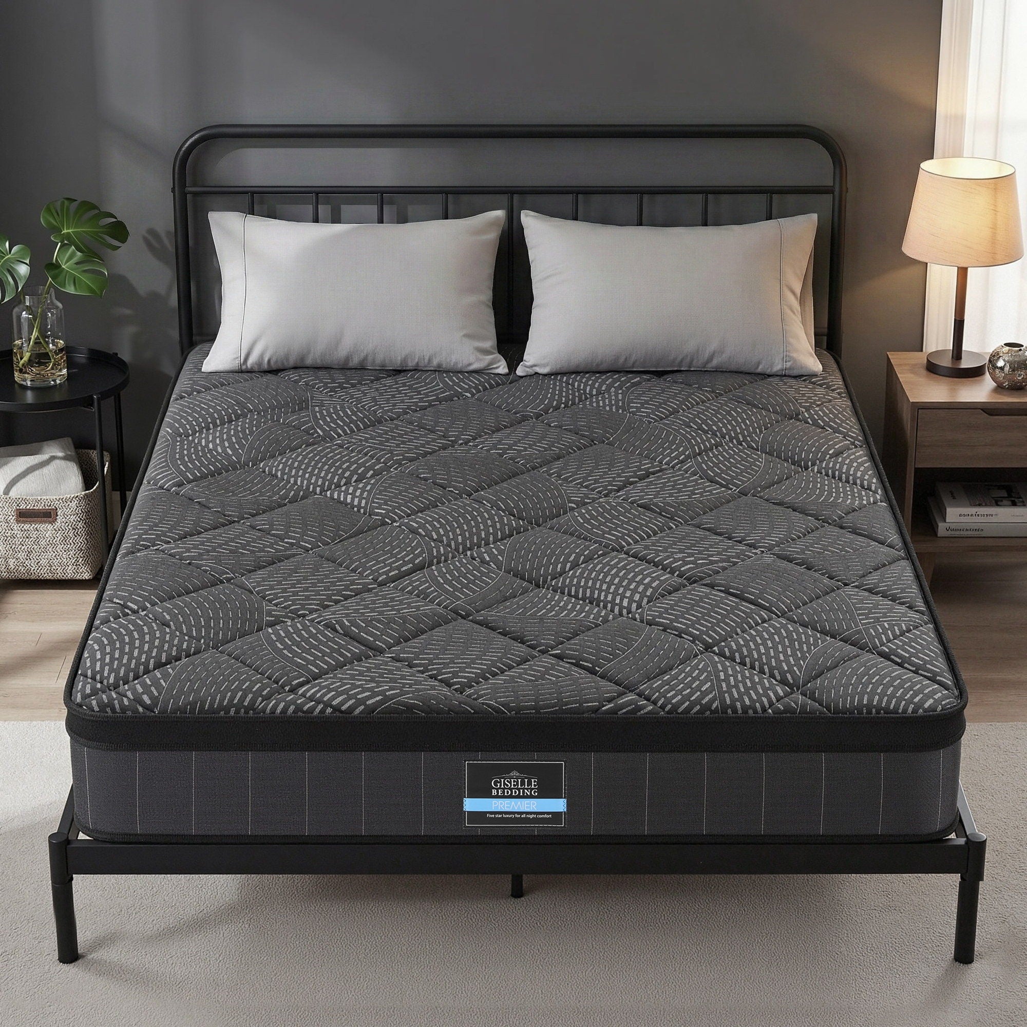 Queen Mattress 25cm Pocket Spring Latex Euro Top Medium Firm Bed