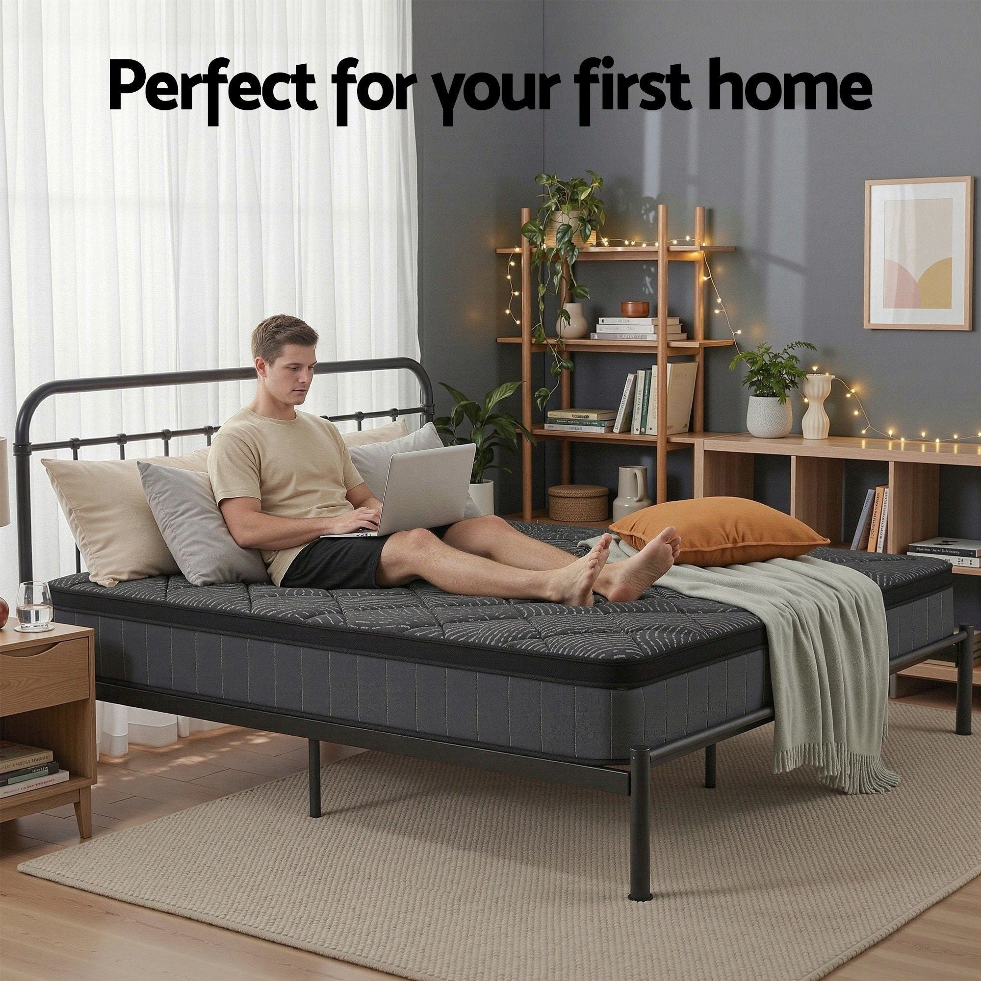 Queen Mattress 25cm Pocket Spring Latex Euro Top Medium Firm Bed