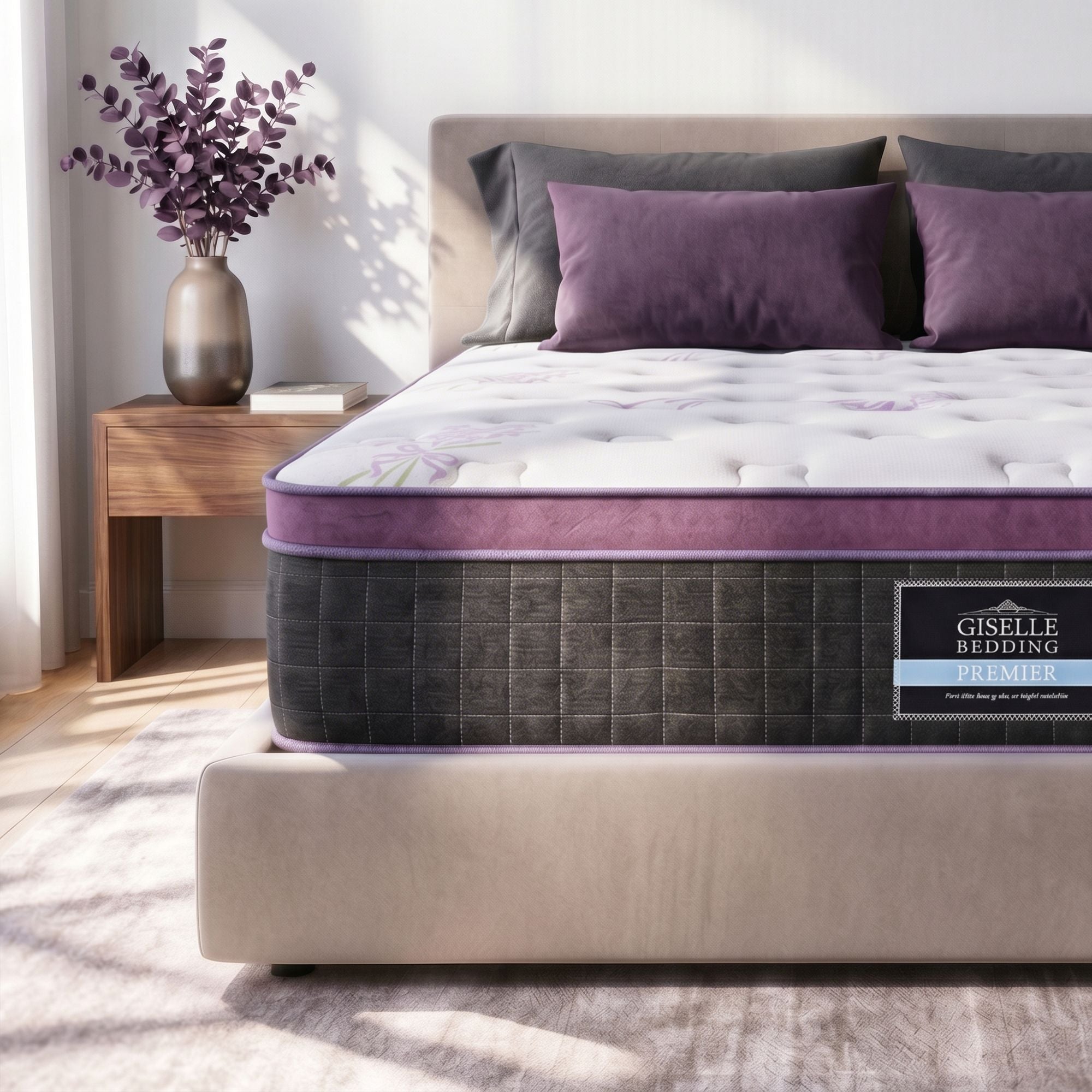 Double Euro Top Mattress Firm Pocket Spring Edge Support