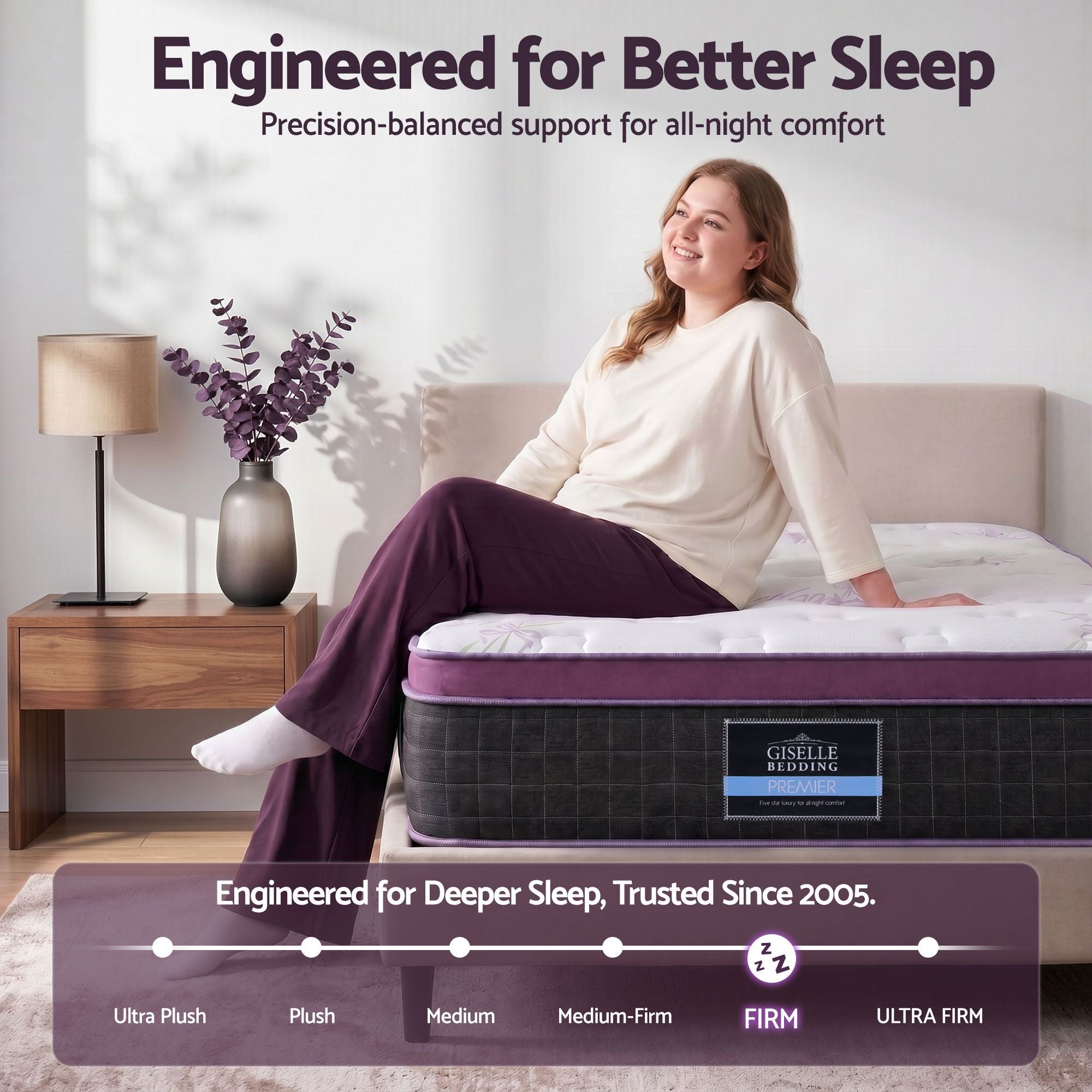 Single Euro Top Mattress Firm Pocket Spring Edge Support