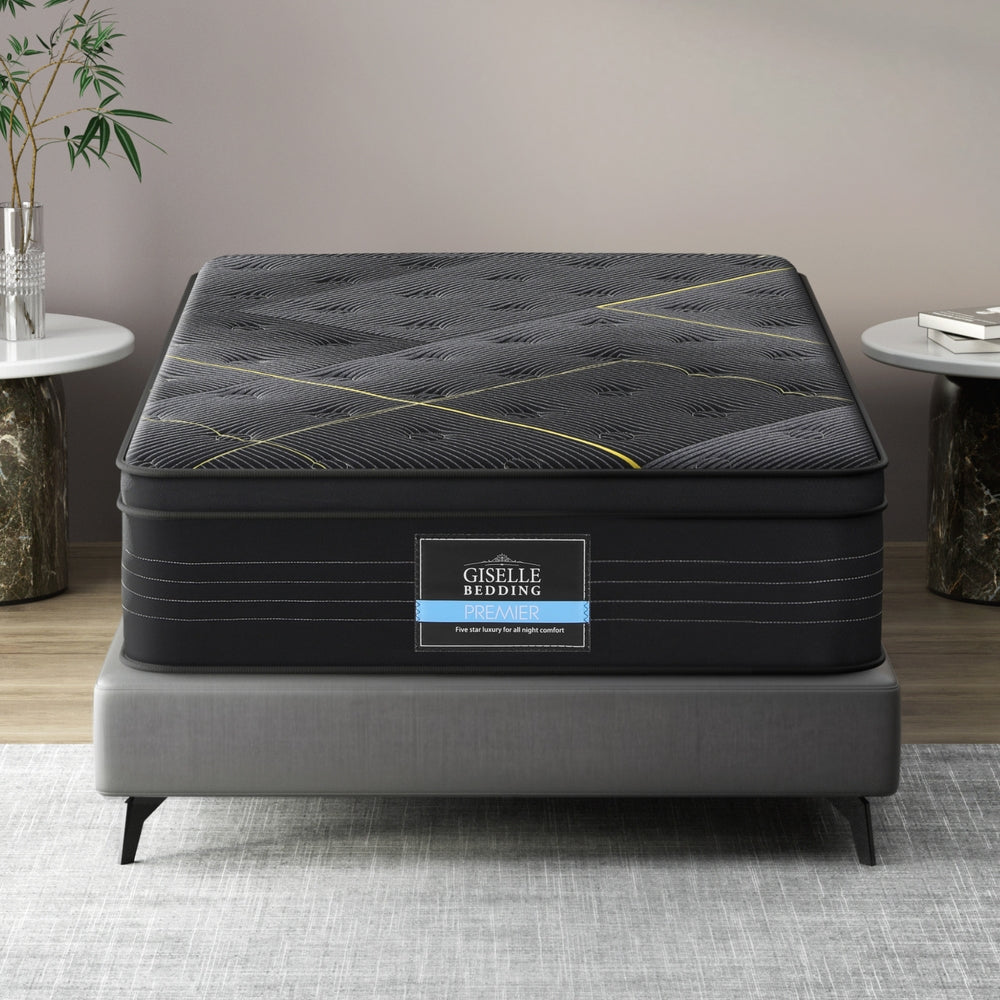 Midnight Series Bamboo Charcoal Euro Top Mattress 35cm Thick - Single