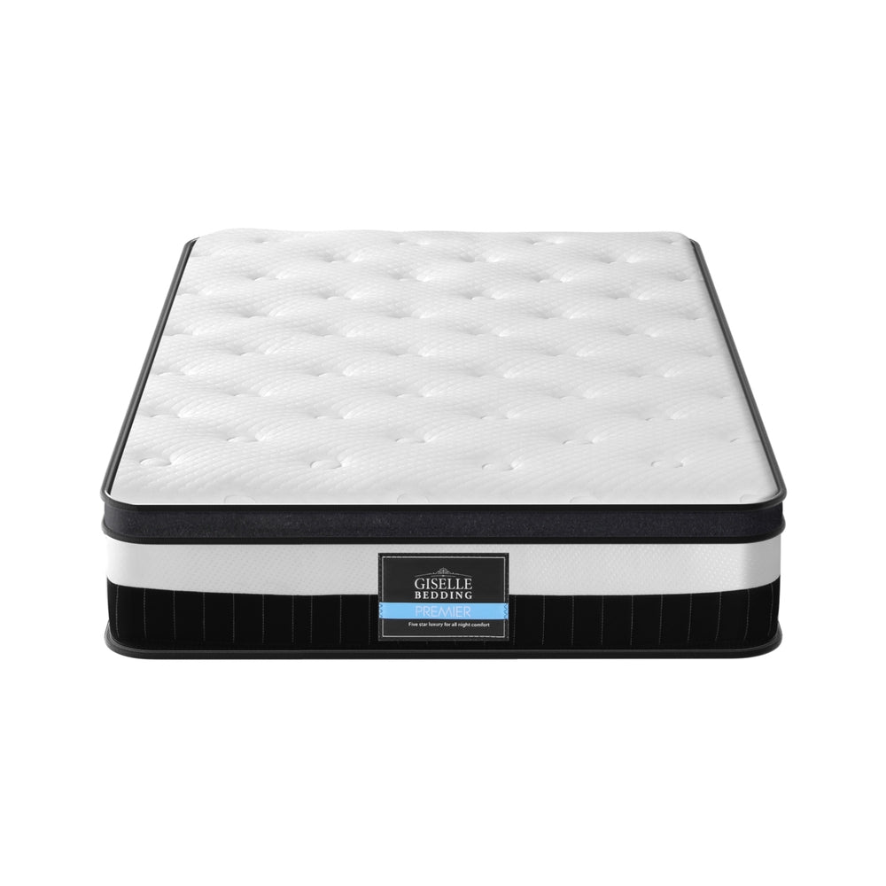Breeze Euro Top pocket Spring Mattress 30cm Thick - King Single with medium-firm support and quilted top layer.