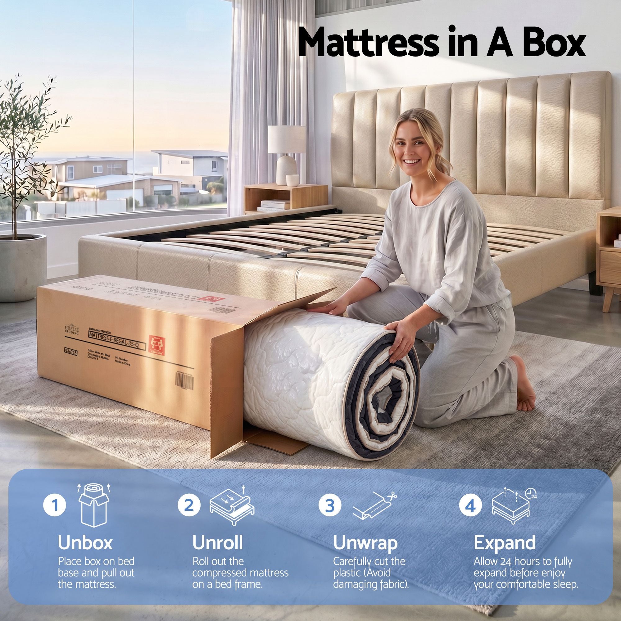 35cm Double Mattress Firm with Copper Memory Foam and Edge Support