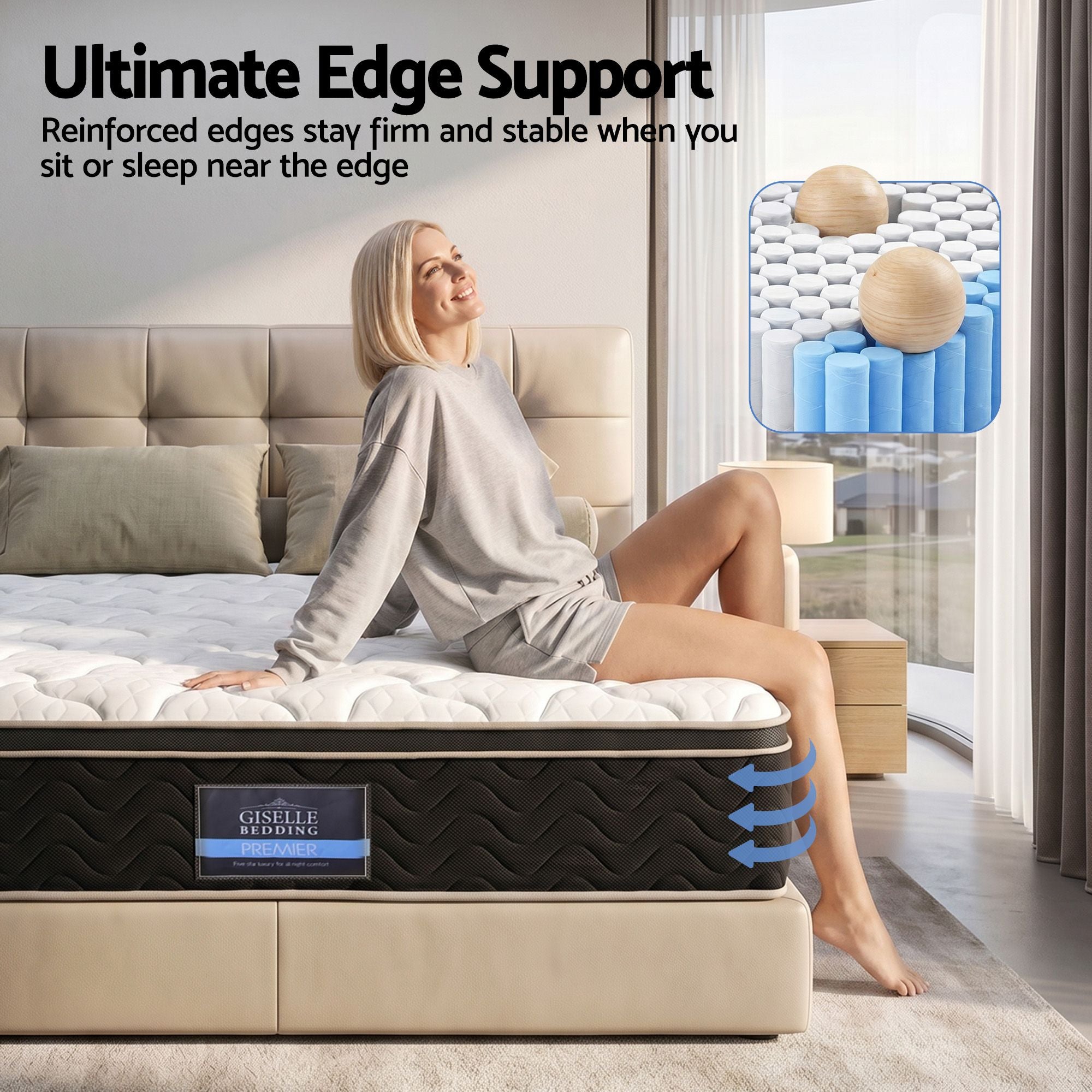 35cm King Mattress Firm with Copper Memory Foam and Edge Support