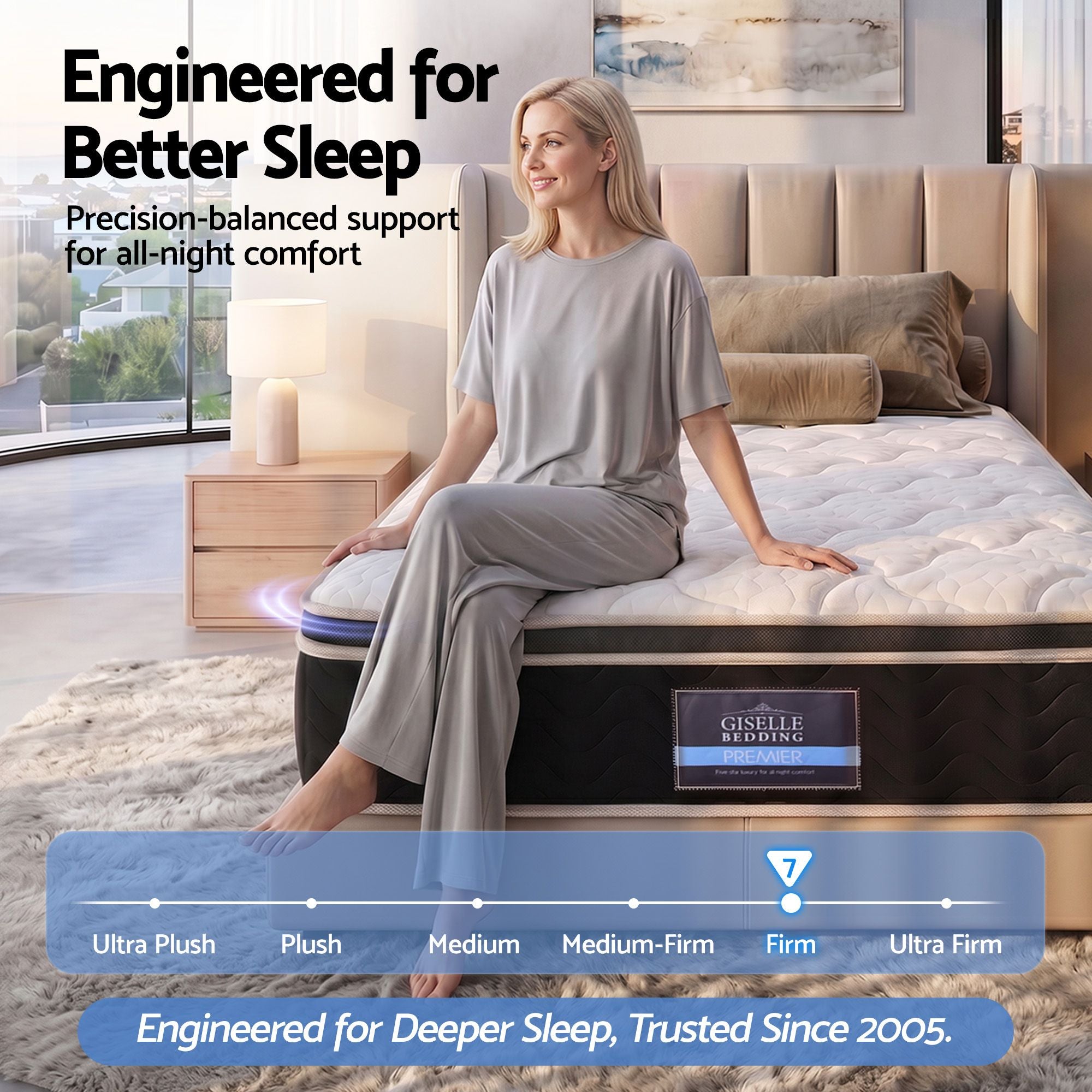 35cm King Single Mattress Firm with Copper Memory Foam and Edge Support