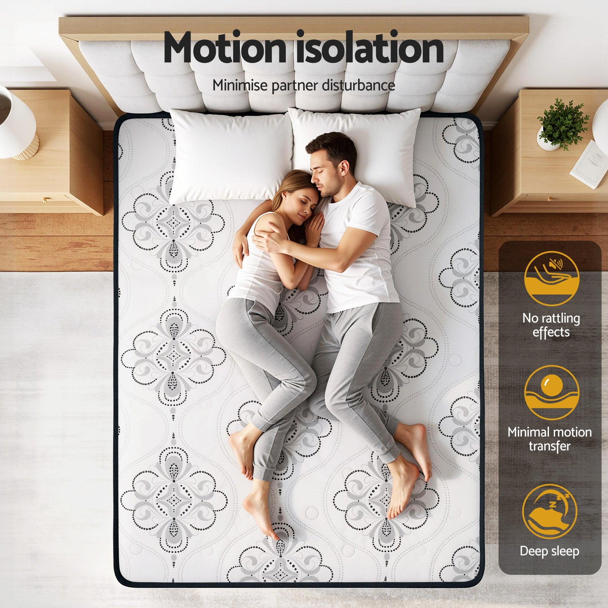 30cm Mattress Pocket Spring Medium Firm Foam Euro Top Queen with motion isolation and supportive foam for restful sleep